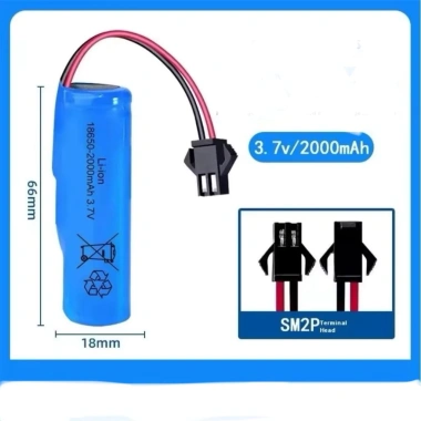 Pin sạc 18.650 3.7V 1.200/2.000mAh đầu SM-2P cho xe điều khiển - 39.000₫ 2