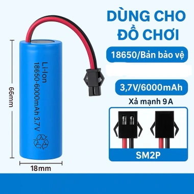Pin Sạc 18.650 3.7V 2.000-6.000mAh có mạch bảo vệ SM2P – cho đồ chơi, xe điều khiển, giảm giá Pin Sạc 18.650 3.7V 2.000-6.000mAh có mạch bảo vệ SM2P – cho đồ chơi, xe điều khiển, giảm giá