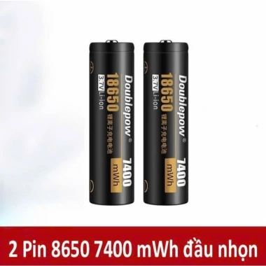 Pin sạc 18.650 3.7V 9.250mAh Doublepow - Công suất cao, dung lượng thực 7.400mWh, chỉ 43.000₫ 10