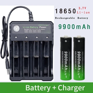 Pin Sạc 18.650 AA 9.900mAh 3.7V Li-ion 4 Khe cho quạt điện, đèn pin - Giá 104.400đ