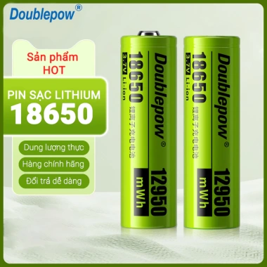 Pin sạc 18.650 Doublepow 3.7V 12.950mWh - cho quạt tích điện, đồ chơi, đèn pin, 99.000₫