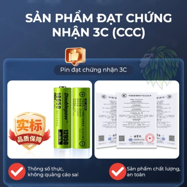 Pin sạc 18.650 Doublepow 3.7V 12.950mWh - cho quạt tích điện, đồ chơi, đèn pin, 99.000₫ 4 Pin sạc 18.650 Doublepow 3.7V 12.950mWh - cho quạt tích điện, đồ chơi, đèn pin, 99.000₫ 4