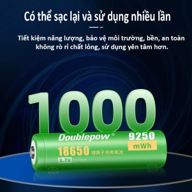 Pin Sạc 18.650 Doublepow 3.7V Dung Lượng Lớn 9.250/7.400/5.550mWh - Giá 43.240 VNĐ 5 Pin Sạc 18.650 Doublepow 3.7V Dung Lượng Lớn 9.250/7.400/5.550mWh - Giá 43.240 VNĐ 5
