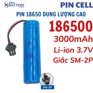 Pin sạc 18.650 Giắc SM-2P 3.000mAh/2.000mAh dung lượng cao cho ô tô điều khiển - 34.000đ