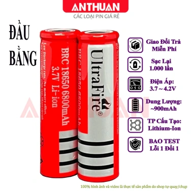 Pin sạc 18.650 UltraFire 3.7-4.2V - Dùng cho quạt cầm tay, đèn pin siêu sáng, sạc dự phòng, chỉ 20.000đ 2