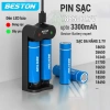 Pin sạc 3.7V Beston 18.650 dung lượng cao, phù hợp đèn pin, thiết bị điện tử, quạt cầm tay - bảo hành - 49.000 VND