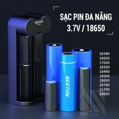 Pin sạc 3.7V Beston 18.650 dung lượng cao, phù hợp đèn pin, thiết bị điện tử, quạt cầm tay - bảo hành - 49.000 VND
