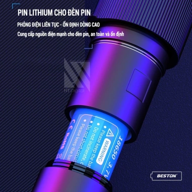 Pin sạc 3.7V Beston 18.650 dung lượng cao, phù hợp đèn pin, thiết bị điện tử, quạt cầm tay - bảo hành - 49.000 VND