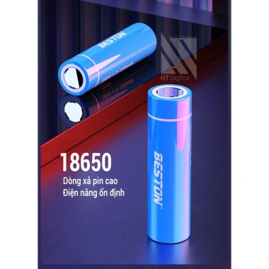 Pin sạc 3.7V Beston 18.650 dung lượng cao, phù hợp đèn pin, thiết bị điện tử, quạt cầm tay - bảo hành - 49.000 VND