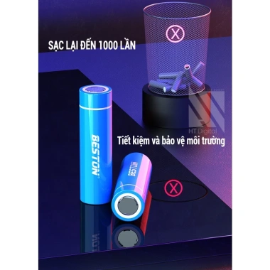 Pin sạc 3.7V Beston 18.650 dung lượng cao, phù hợp đèn pin, thiết bị điện tử, quạt cầm tay - bảo hành - 49.000 VND