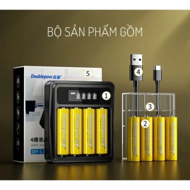 Pin sạc AA 1.5V 3.400mWh kèm bộ sạc, giá chỉ 240.000 VND, giảm giá mạnh