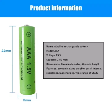Pin sạc AA 3.000mAh - AAA 2.100mAh - Chất lượng cao, dùng cho đèn pin, thiết bị điện tử, giảm giá 21%