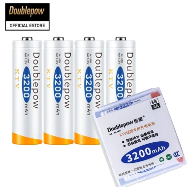 Pin Sạc AA 3.300mAh Doublepow 04 chiếc - Dùng cho Micro Karaoke, máy ảnh, đồ chơi, đồng hồ, 144k