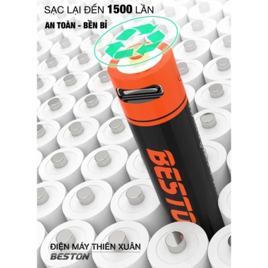 Pin sạc AA AAA 1.5V Beston Lithium-ion USB 3.500mWh - Dùng cho Micro karaoke, máy đo huyết áp, giá ưu đãi 169.000₫ 5