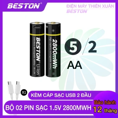 Pin sạc AA AAA 1.5V Beston Lithium-ion USB 3.500mWh - Dùng cho Micro karaoke, máy đo huyết áp, giá ưu đãi 169.000₫ 9
