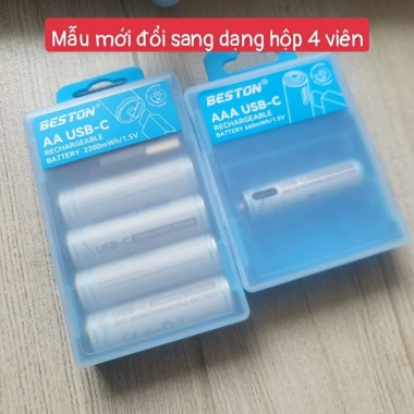 Pin sạc AA AAA 1.5V Beston sạc nhanh USB-C cho micro & điều khiển - 104.000 VND