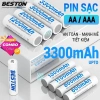 Pin sạc AA AAA dung lượng cao Beston - cho micro karaoke, đồ chơi, chuột máy tính, đèn pin, loa 45.000₫