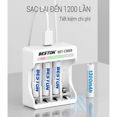 Pin sạc AA AAA dung lượng cao Beston - cho micro karaoke, đồ chơi, chuột máy tính, đèn pin, loa 45.000₫ 2