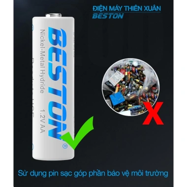 Pin sạc AA Beston 3.300mAh 1.2V - 4 viên, sạc lại nhiều lần, chính hãng, 145.000₫ 3