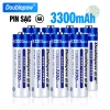 Pin Sạc AA Doublepow 3.300mAh Dung Lượng Cao cho Micro Không Dây, Đồ Chơi, Đồng Hồ, Đèn Pin, Trắng Xanh