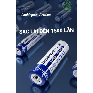 Pin Sạc AA Doublepow 3.300mAh Dung Lượng Cao cho Micro Không Dây, Đồ Chơi, Đồng Hồ, Đèn Pin, Trắng Xanh