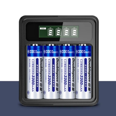 Pin Sạc AA Doublepow 3.300mAh Dung Lượng Cao cho Micro Không Dây, Đồ Chơi, Đồng Hồ, Đèn Pin, Trắng Xanh