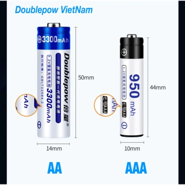 Pin Sạc AA Doublepow 3.300mAh Dung Lượng Cao cho Micro Không Dây, Đồ Chơi, Đồng Hồ, Đèn Pin, Trắng Xanh 9 Pin Sạc AA Doublepow 3.300mAh Dung Lượng Cao cho Micro Không Dây, Đồ Chơi, Đồng Hồ, Đèn Pin, Trắng Xanh 9