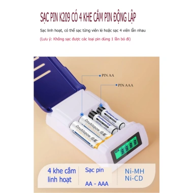 Pin sạc AA Doublepow thông minh dung lượng cao - Hàng chính hãng, giá 153.000đ