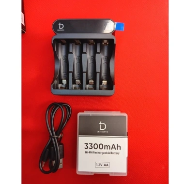 Pin sạc AA Ni-MH 3.300mAh 4 viên + Dock sạc DB Acoustic - Chính hãng, cho micro, máy ảnh