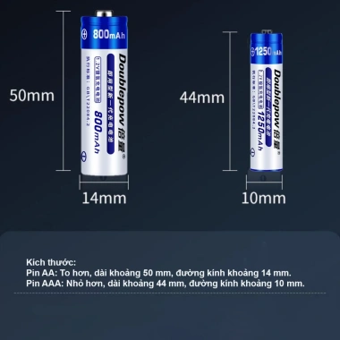 Pin Sạc AAA 1.2V 900/1.250mAh Doublepow Chính Hãng Dung Lượng Cao Giá 29k Đồ Chơi 2