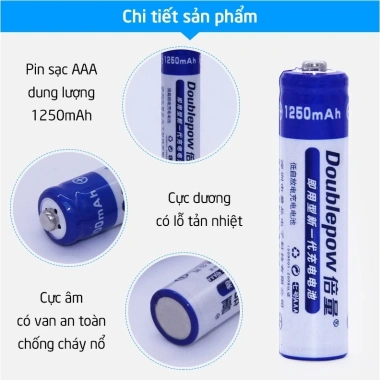 Pin Sạc AAA 1.2V 900/1.250mAh Doublepow Chính Hãng Dung Lượng Cao Giá 29k Đồ Chơi 6