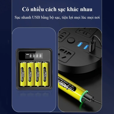 Pin sạc AA/AAA 1.5V Doublepow 3.400mWh Dùng cho micro, bàn chải, remote 69.000đ