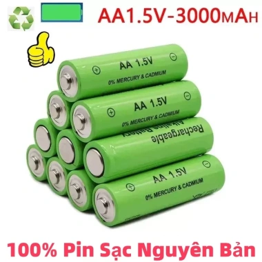 Pin Sạc AA/AAA 1.5V Ổn Định, Sạc Nhanh Thông Minh, Dung Lượng Cao Chuẩn Nhật – AA 3.000mAh, AAA 2.100mAh 4