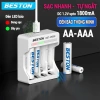 Pin Sạc AA/AAA Beston C9.009 - Sạc nhanh, tự ngắt, đa năng cho micro karaoke, loa, đồ chơi, đồng hồ 2