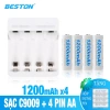 Pin Sạc AA/AAA Beston C9.009 - Sạc nhanh, tự ngắt, đa năng cho micro karaoke, loa, đồ chơi, đồng hồ 9