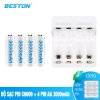 Pin Sạc AA/AAA Beston C9.009 - Sạc nhanh, tự ngắt, đa năng cho micro karaoke, loa, đồ chơi, đồng hồ 10