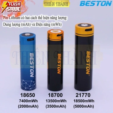 Pin sạc BESTON Li-ion 3.7V 18.650/18.700/21.770 65C-20 70M-35 77T-50 cho máy ảnh, đo, ban đêm - 120.000₫ 7