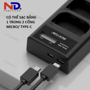 Pin & Sạc Beston LP-E6 chính hãng – Tương thích Canon R5C, R5, 5D II/III/IV, 60D‑80D – Bền bỉ, An toàn, 220.000₫ 6