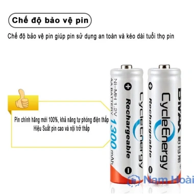 Pin sạc BMAX AA 1.2V 1.300-3.600mAh Ni-MH cho đồ chơi, điều khiển từ xa - 25.000₫ 3