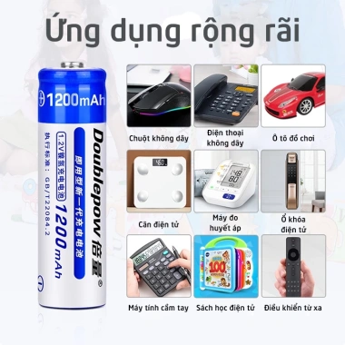 Pin sạc Doublepow AA 1.200mAh 1,2V chính hãng - Dùng cho điều khiển, micro, giá 12.500 VND