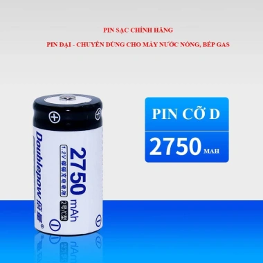 Pin sạc Doublepow D 2.750mAh 1.2V - Dung lượng cao, an toàn, đèn pin, bếp gas, ưu đãi 55.000đ