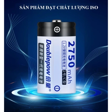Pin sạc Doublepow D 2.750mAh 1.2V - Dung lượng cao, an toàn, đèn pin, bếp gas, ưu đãi 55.000đ