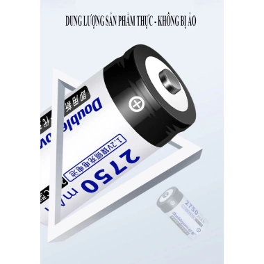 Pin sạc Doublepow D 2.750mAh 1.2V - Dung lượng cao, an toàn, đèn pin, bếp gas, ưu đãi 55.000đ