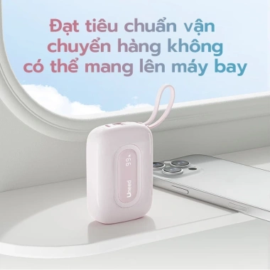 Pin sạc dự phòng 10.000mAh Uneed 3 trong 1, sạc nhanh PD 22.5W Type‑C & Lightning, iPhone & Samsung, chỉ 499.000₫