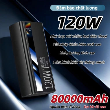 Pin sạc dự phòng 120W 80.000mAh, sạc nhanh đa chuẩn, cho điện thoại, 459.999 VND