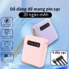 Pin sạc dự phòng 20.000mAh kèm 4 dây, nhỏ gọn cầm tay, màn hình kỹ thuật số tráng gương - Giá chỉ 150.000đ