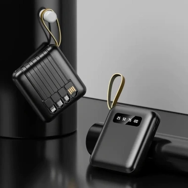 Pin sạc dự phòng 20.000mAh kèm 4 dây, nhỏ gọn cầm tay, màn hình kỹ thuật số tráng gương - Giá chỉ 150.000đ