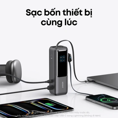 Pin sạc dự phòng Anker A1.695 165W 25.000mAh - Tương thích iPhone 17 16 15 và MacBook, ưu đãi 2.6tr