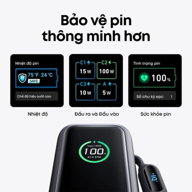 Pin sạc dự phòng Anker A1.695 165W 25.000mAh - Tương thích iPhone 17 16 15 và MacBook, ưu đãi 2.6tr