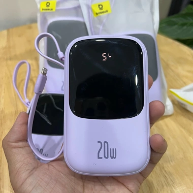 Pin sạc dự phòng Baseus 20.000mAh 20W kèm dây L liền LED - Giá ưu đãi 378.000 VND